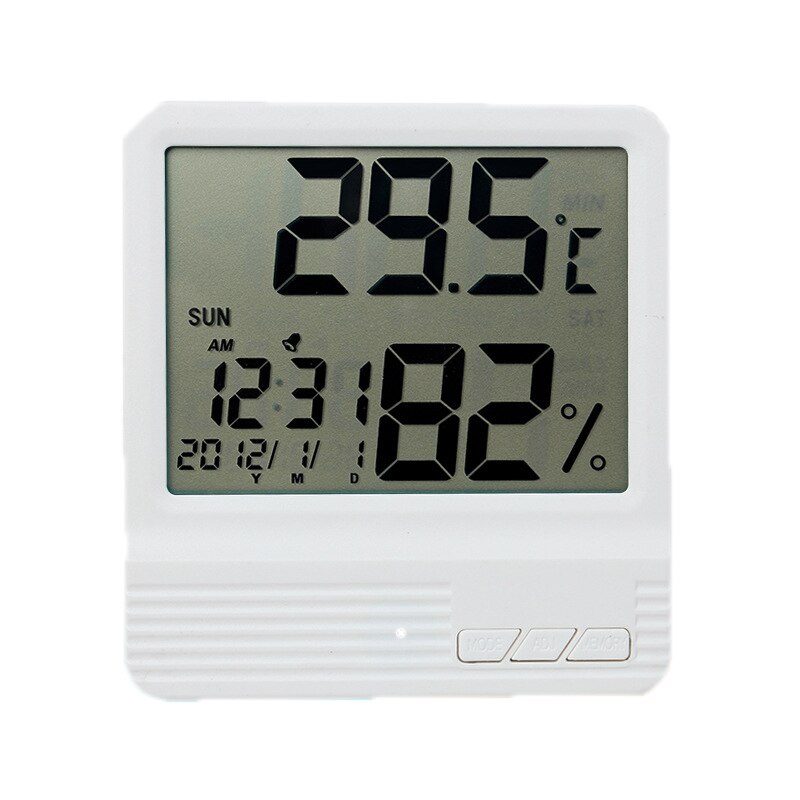 Lcd digitalt vækkeur temperatur fugtighedsmåler htc -1 htc -2 indendørs udendørs hygrometer termometer hukommelse vejrstation: Cx -301 hvid