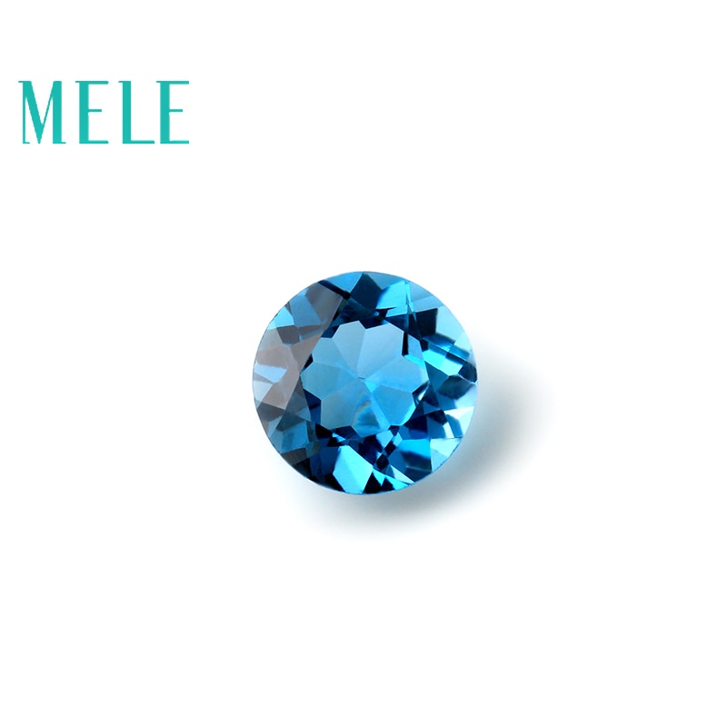 MELE Natuurlijke Blue topaz voor sieraden maken, Heldere 6mm ronde cut loose gemstone, Sieraden met steen