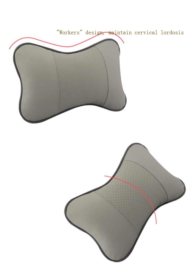 Universal Car Leather Safety Pillow Auto Headrest Breathe Hole-Digging Car Seat Head Neck Rest Cushion Headrest Pad