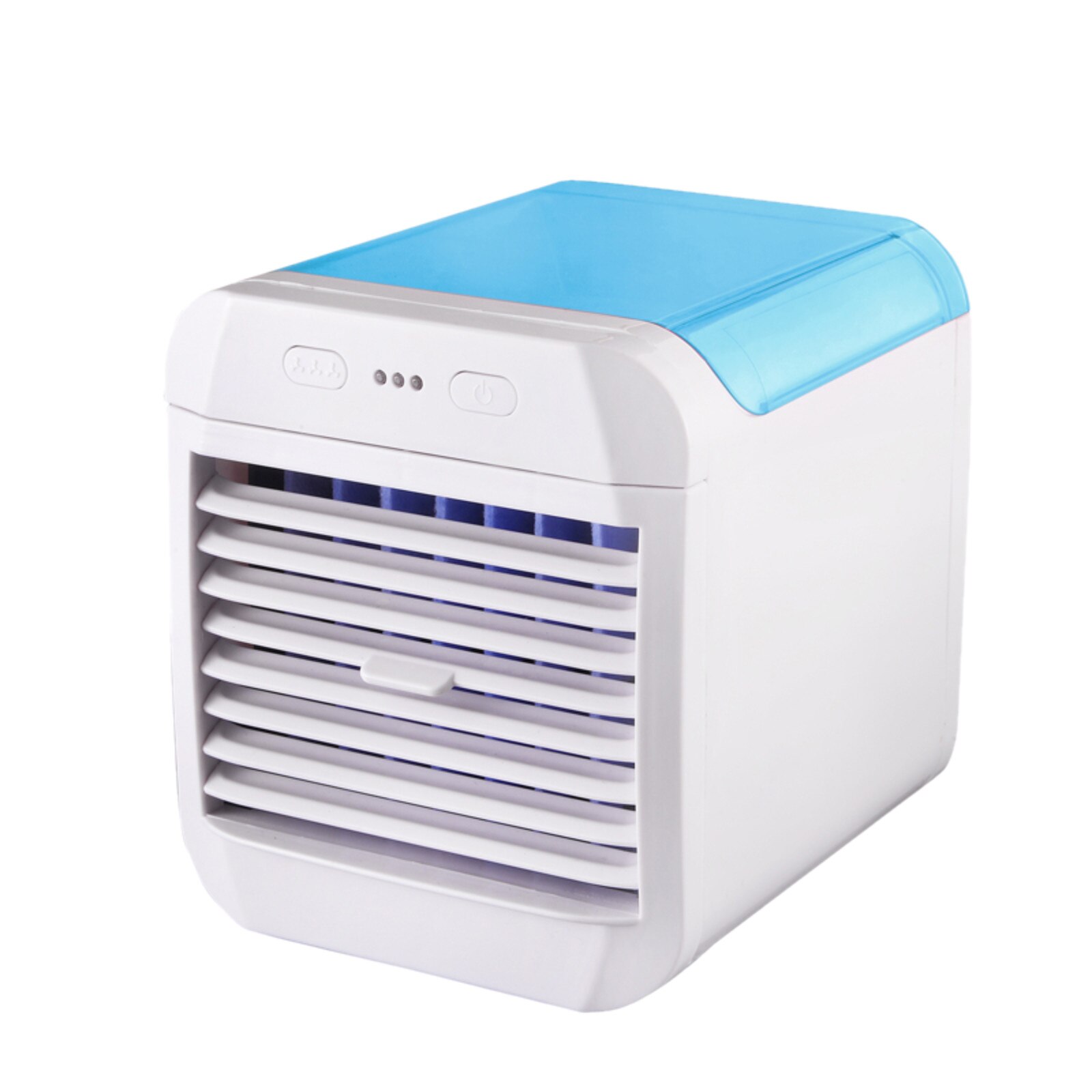 Mini Fan Air Cooler Desktop Air Conditioner With Night Light Humidifier Purifier Multifunction Summer Usb Water Cooling Fan #T1G: Blue
