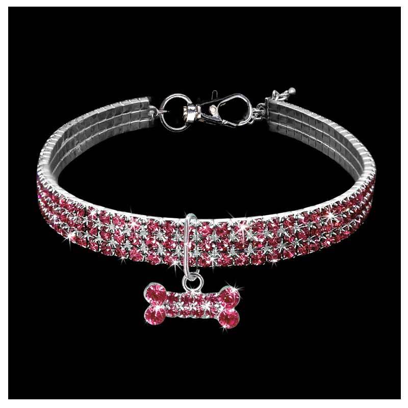 Bling cristallo diamante cane collare cucciolo animale domestico brillante pieno strass solido collana dimensioni per collari per cani di piccola taglia media forniture per animali domestici