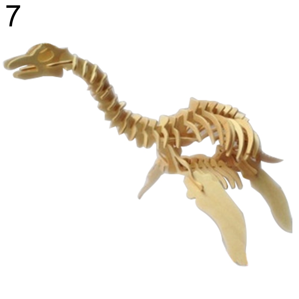 Bricolage dinosaure Puzzle 3D tridimensionnel en bois enfants jouets éducatifs élèves à la main matériaux pour les enfants: 7