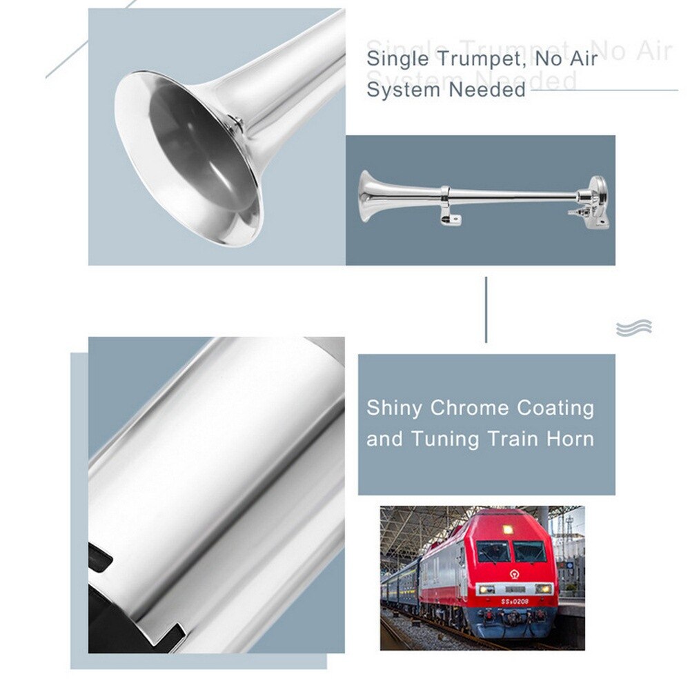 Universele Draagbare Duurzaam 450Mm * 95Mm 17 Inch Auto Luchthoorn 12V 150DB Super Luid Voor Truck auto Trein Boot Vrachtwagen Enkele Luidspreker