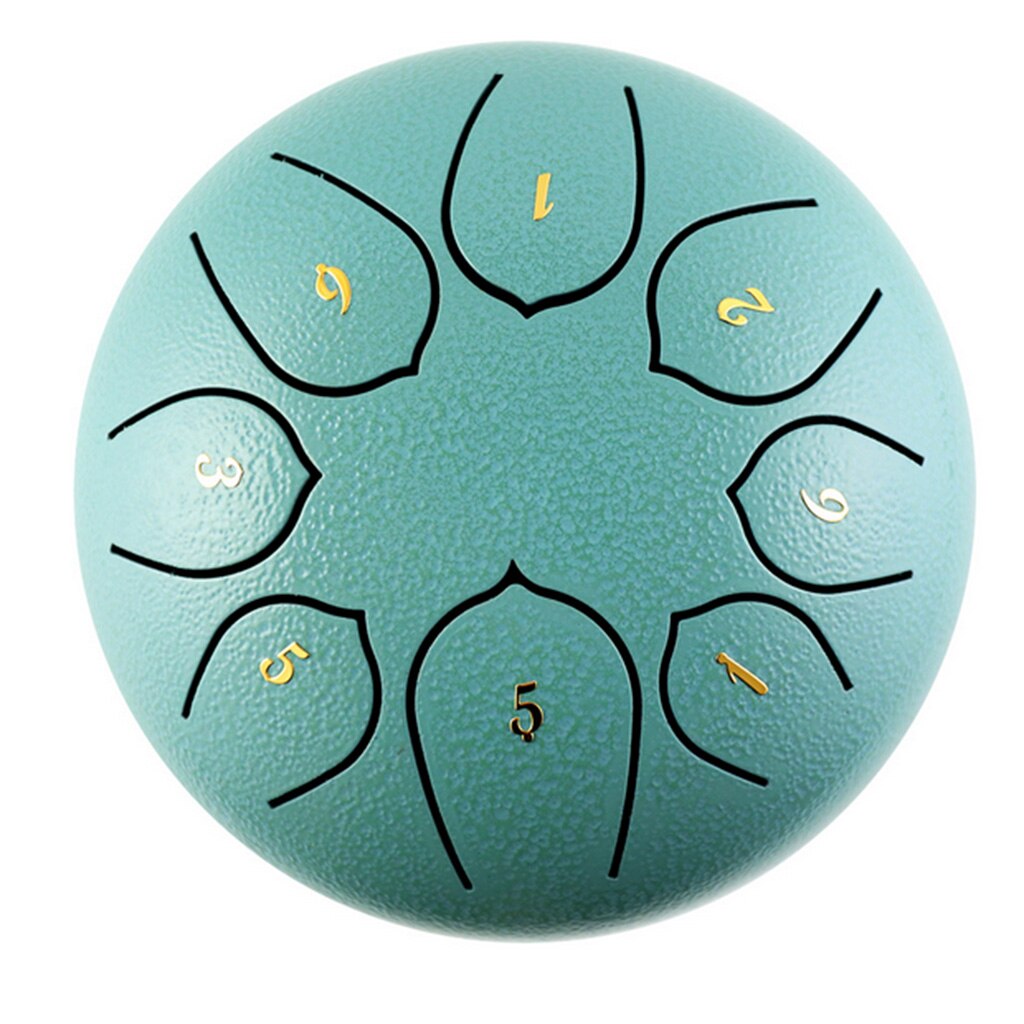 6" Alloy Steel Tongue Drum 8 Notes Tank Drum Instrument w/ Bag Mallets: Light Blue