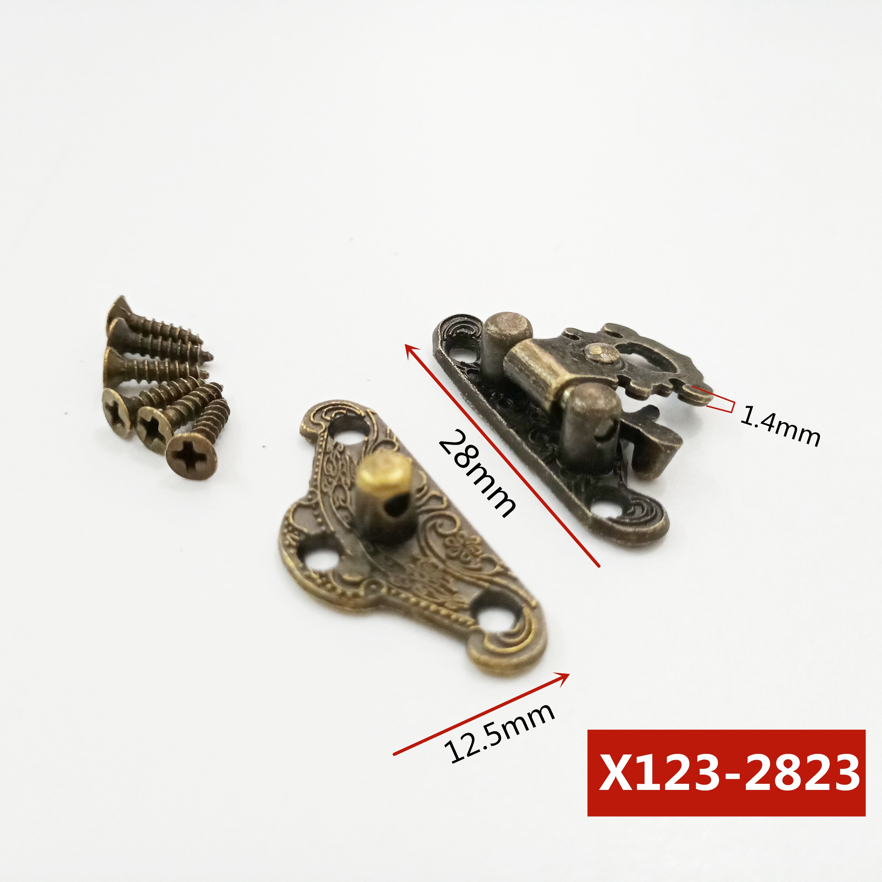 50pcs/Lot Small Antique Bronze Box Hasp Latch Jewelry Wooden Box Lock Mini Cabinet Buckle Case Locks Decorative Latch