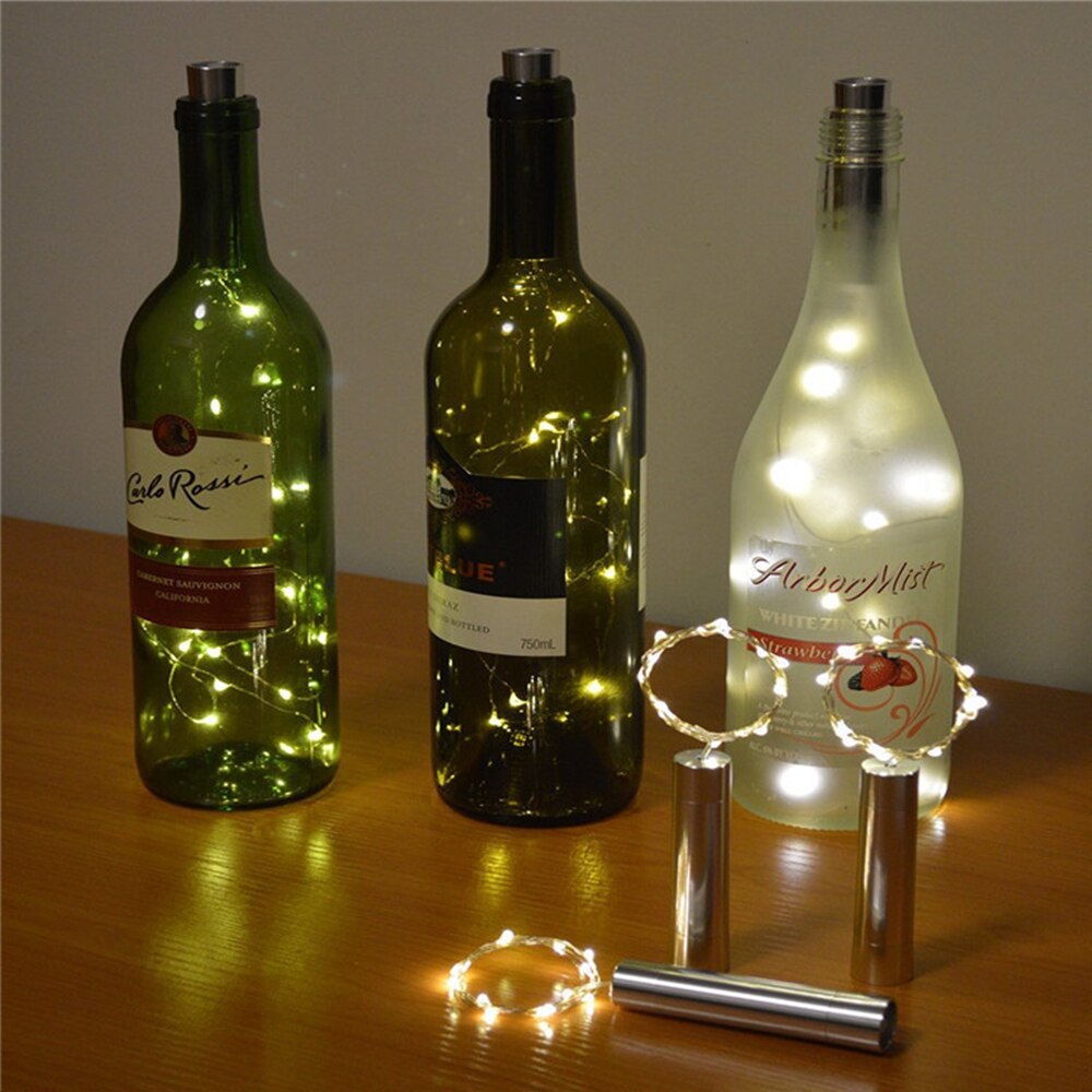 10 Stks/partij Led Wijnfles Lamp 10Leds 20Leds Fles Koperdraad String Voor Bruiloft Kerstmis Halloween Party decoratie