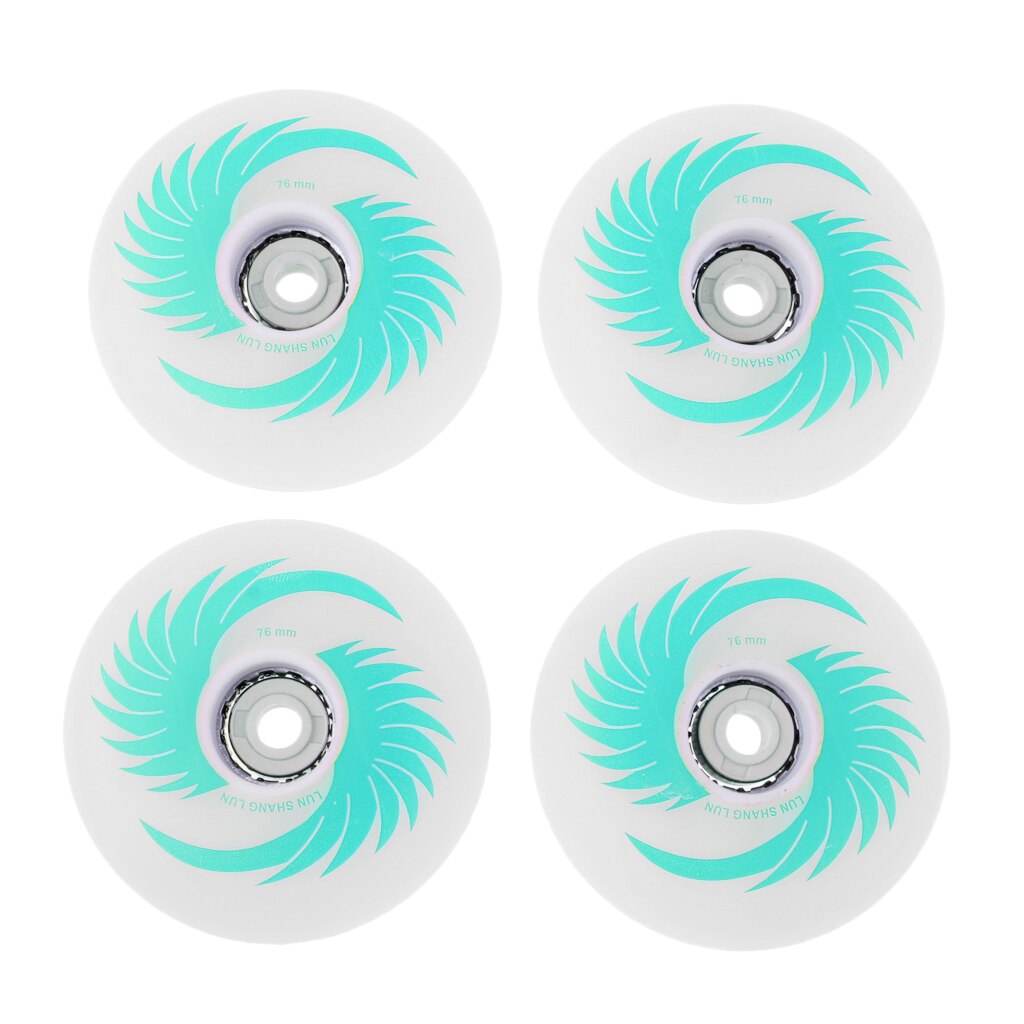 4 pièces planche à roulettes clignotant rouleau PU magnétique éclairer les roues de patins pour patins à roues alignées: 76mm Green