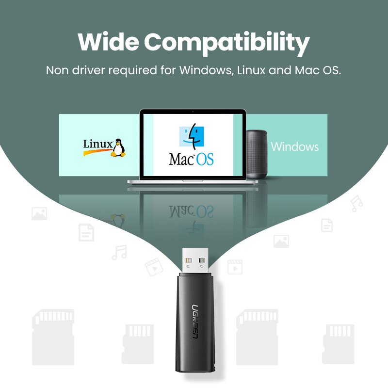 Ugreen 2 In 1 Usb Kaartlezer Usb Naar Sd Micro Sd Tf Kaartlezer Voor Computer Laptop Accessoires Smart kaartlezer Sd Kaartlezer