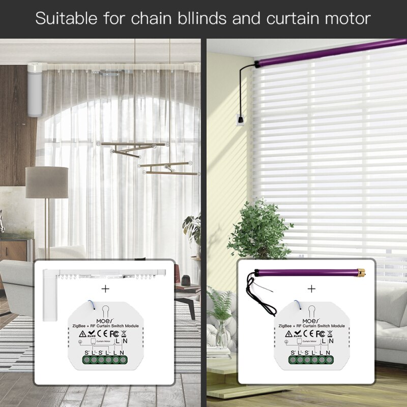 1-5Pcs Tuya Wifi Rf Roller Blind Shutter Smart Gordijn Switch Module Gemotoriseerde Rolluik Jaloezieën Motor 2mqtt Werken Met Alexa