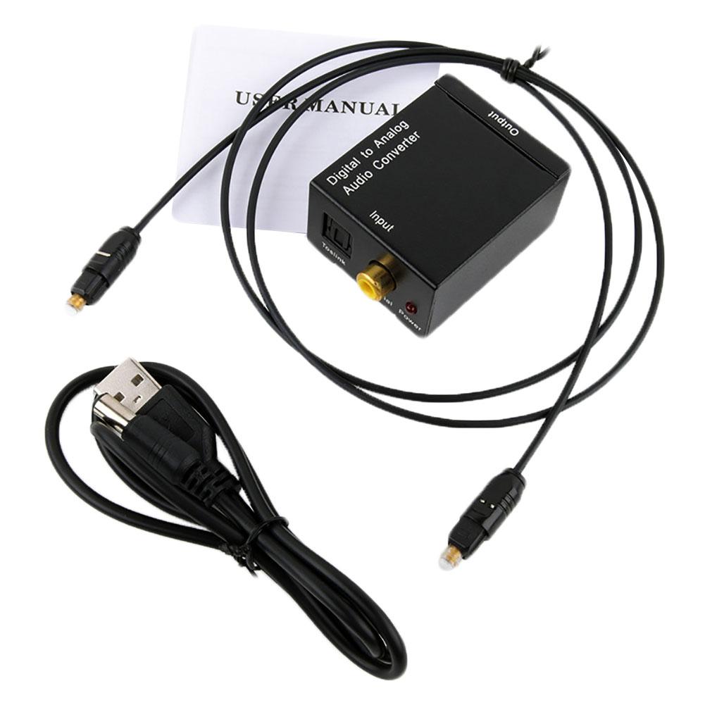 Coaxiale Digitale Naar Analoge Rca 3.5Mm Audio Glasvezel Signaal Converter Adapter