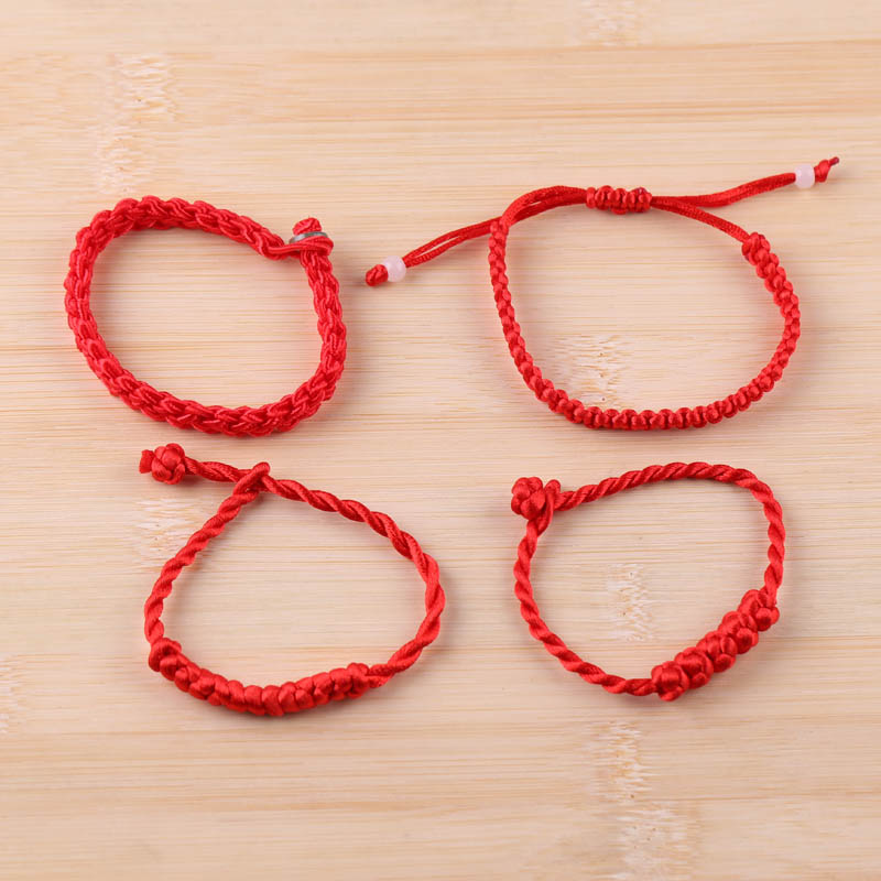 DIY Sieraden Accessoires Rode Touw Hand-gebreide Knoop Armband Rood Touw