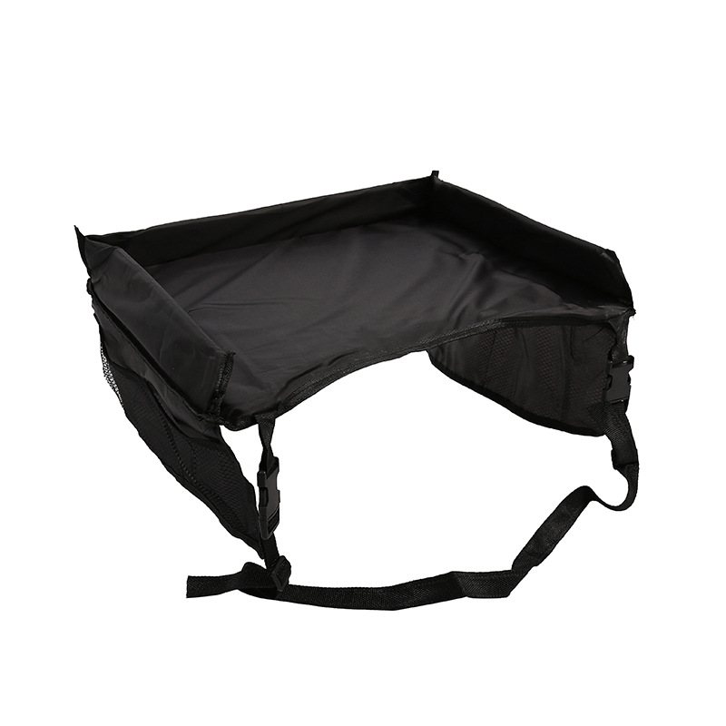 Imperméable à l'eau bébé siège auto plateau poussette enfants jouet conteneur alimentaire bureau enfants Portable Table pour voiture enfant Table stockage Snack plateau: Black