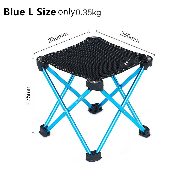 MOBI GARTEN Hocker Klapp Hocker draussen Klappstuhl Kleine Bank Tragbare Drei-Bühne Angeln Hocker: Himmel Blau L