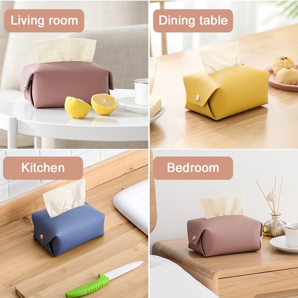 Hotel Paper Container Bathroom Pouch Tissue Box Waterproof Living Room Home Car Napkin Holder Desktop Organizer Faux Leather