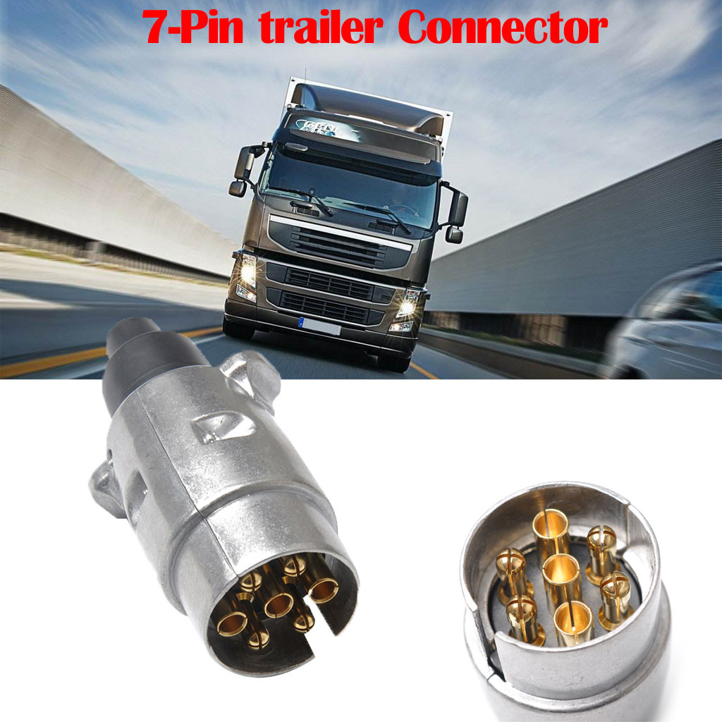 12V 7-pin Trailer Connector Aluminum 7-poles Connector Truck Accessories Caravan Accessories
