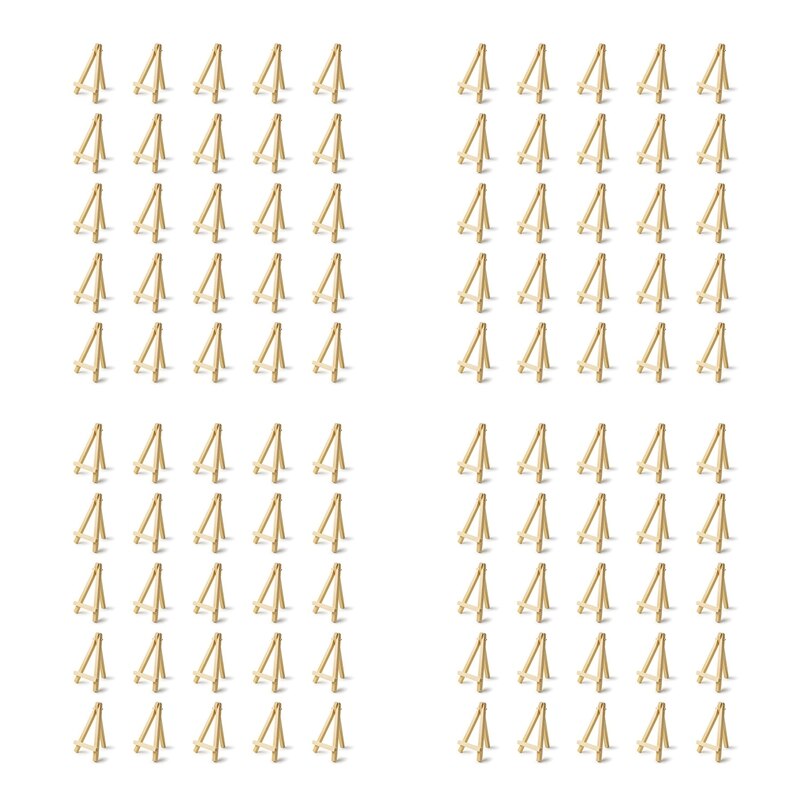 100 Pieces of Mini 5 Inch Wooden Easel. Business Cards, Display Photos, Small Canvases, Classroom DIY Arts and Crafts: Default Title