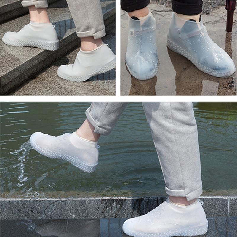 1 Paar Herbruikbare Waterdichte Elasticiteit Overschoenen Voor Reizen Strand Antislip Rubber Regen Overschoenen