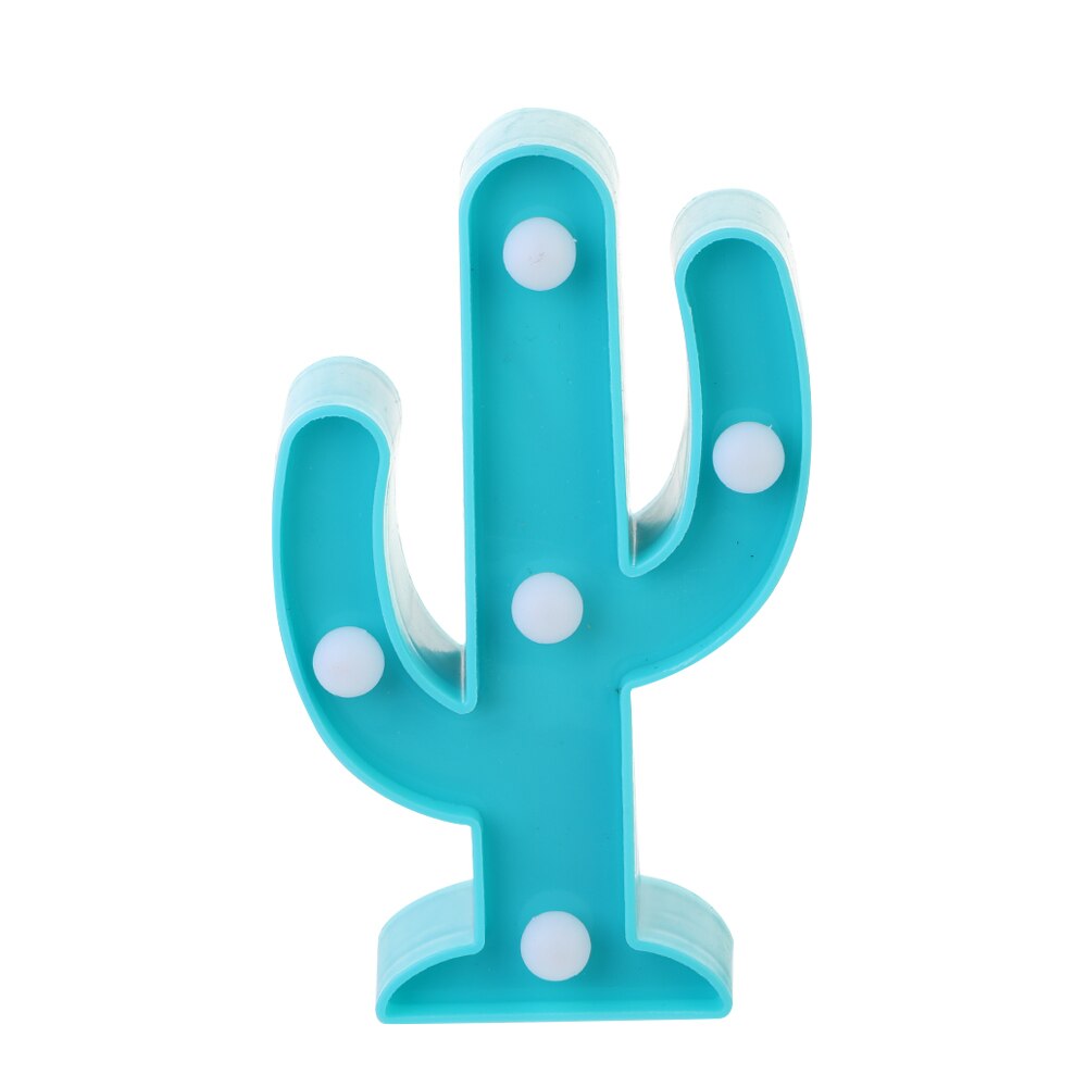 Modieuze Leuke Flamingo Ananas Cactus Led Licht Mini Nachtlampje (Inclusief Led) (Inclusief Batterij): Blue cactus shape