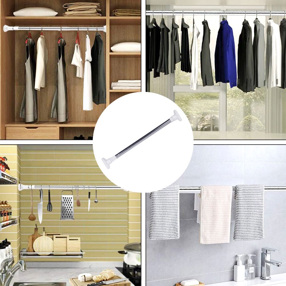 1Pc Adjustable rod for clothes Punch-free telescopic rod stainless steel clothes hanging rod Cabinet accessories