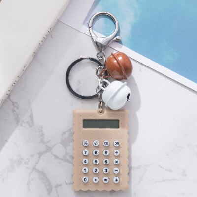 1PC de lindo Mini portátil de energía Solar de la calculadora Digital de tarjeta de Kawaii calculadora para oficina de los estudiantes: BROWN