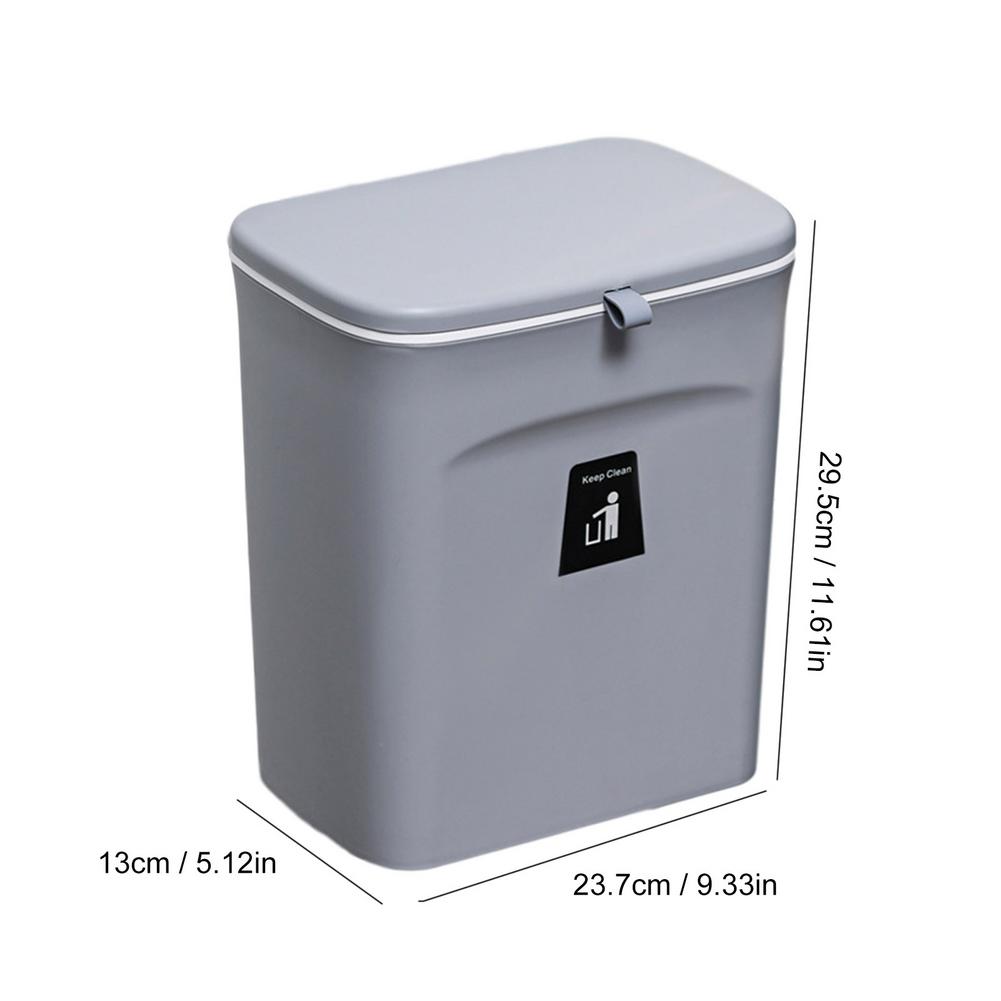 7/9L Kitchen Cabinet Door Hanging Trash Can with Lid Wall Mounted Waste Bin Garbage Basket Car Toilet Rubbish Storage Bucket
