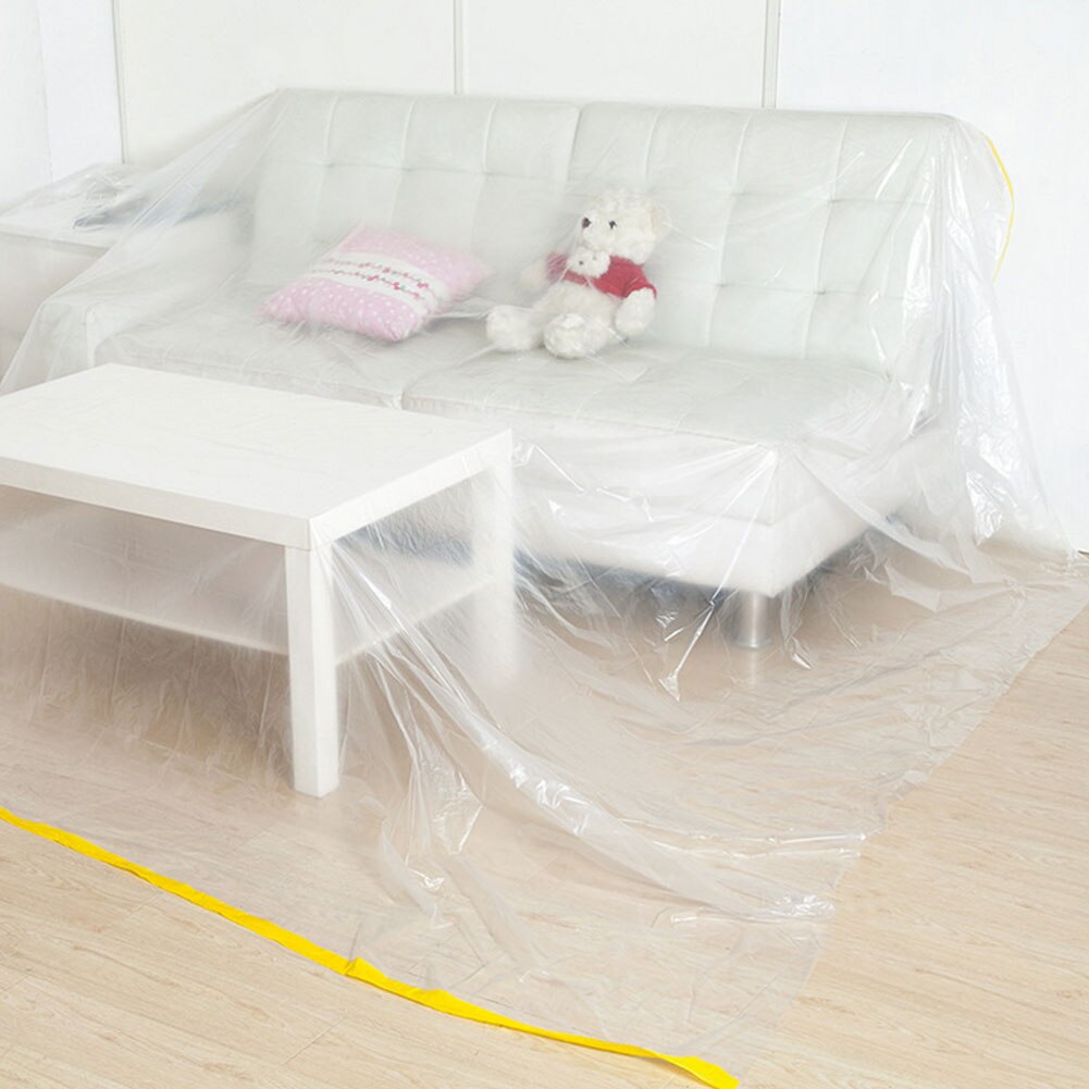 Extra Large Waterproof Sofa Cover Plastic Cloth Furniture Protector Dust Cover Bed Sofa Table Chair Dust Proof Chair Cover