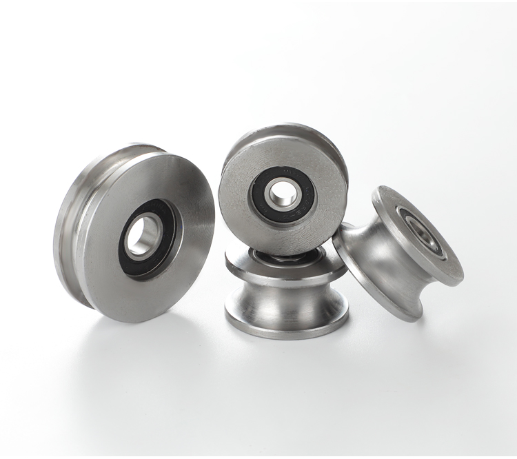 Miniature 45 steel U-shaped pulley Lifting bearing Small pulley Track wheel Crane Wire rope Miniature pulley