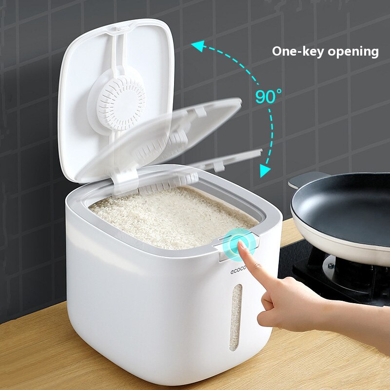 Ecoco 10Kg Keuken Nano Emmer Insect-Proof Vochtbestendige Verzegelde Rijst Emmer Graan Pet Voedsel Opslag Container rijst Doos