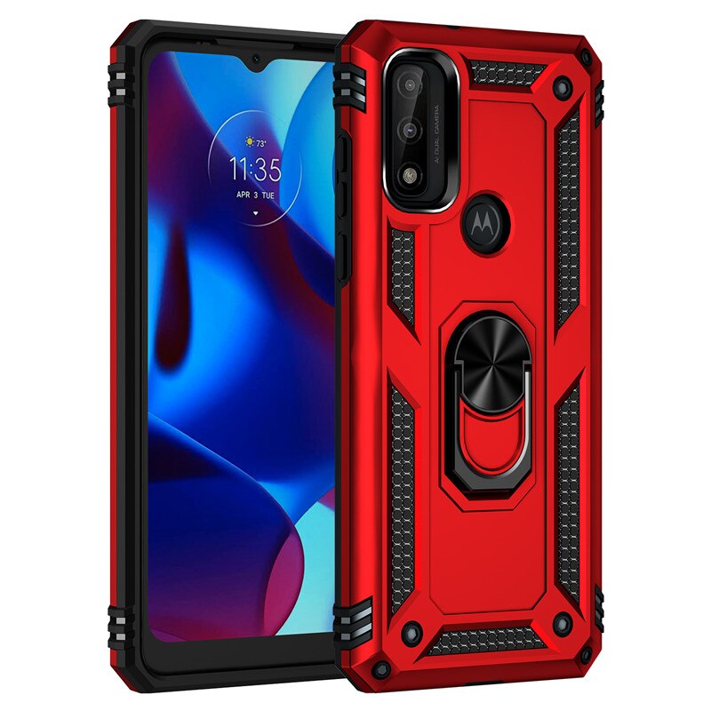 Per Motorola Moto G custodia pura armatura di lusso anello magnetico custodia per telefono per Moto G Cover posteriore con supporto per supporto puro: Red