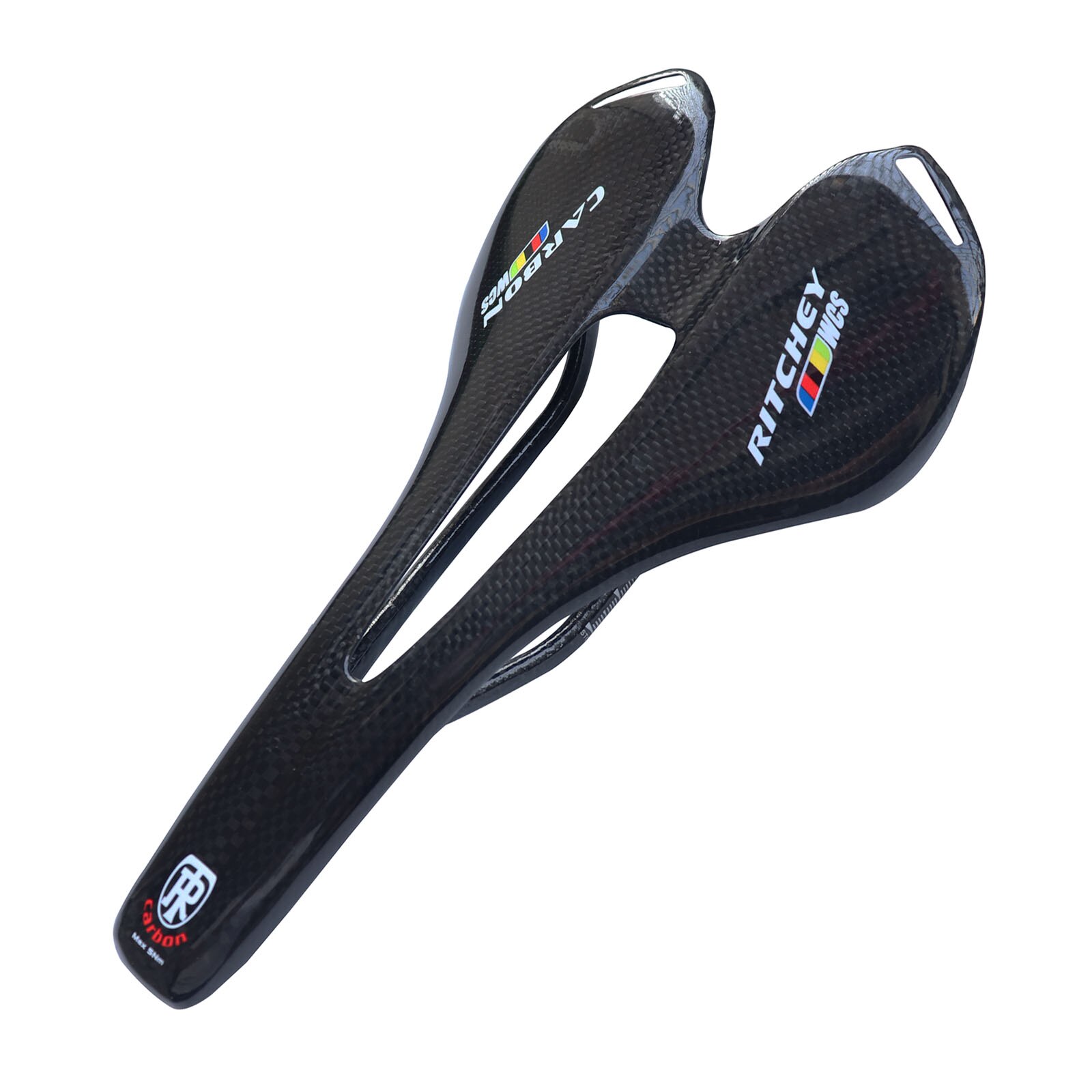 Sillín de fibra de carbono para bicicleta de carretera, asiento de cuero superligero, almohadillas de Material de carbono 3k T700: ws glossy