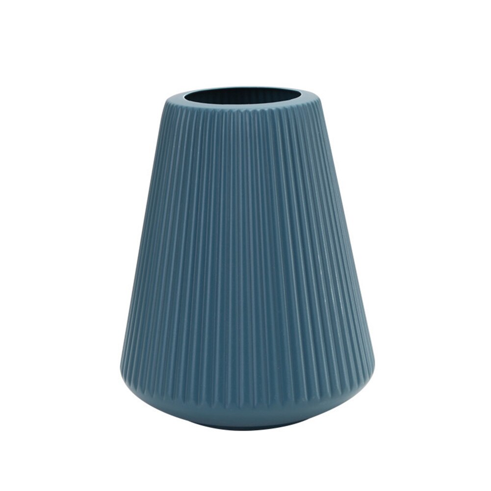 Florero de plástico para Decoración de casa jarrón de cerámica de imitación, cesta de flores de estilo nórdico: Azul