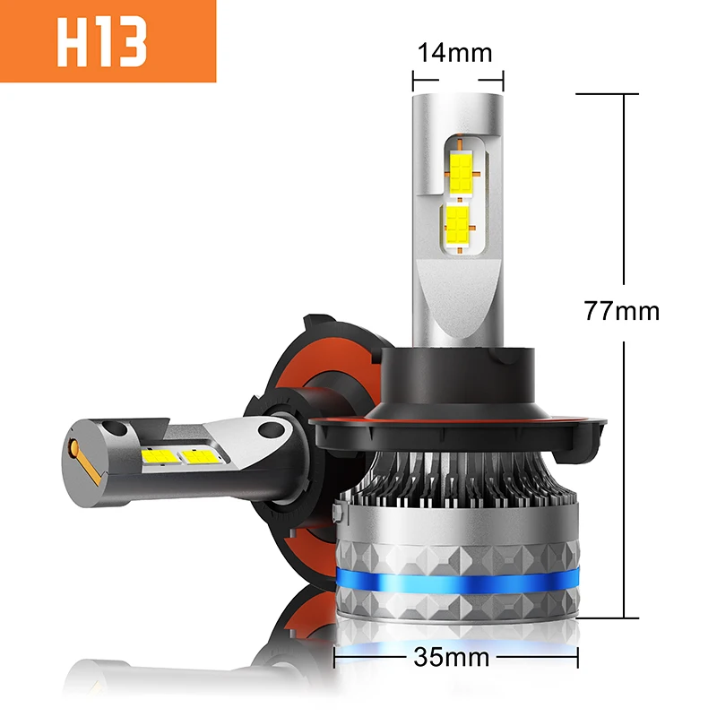 Ampoules LED Canbus pour voiture, lampes de sauna, H1, H4, H7, H8, H9, H11, H3, 9012, H13, 9008, 9004, 9007, 48000LM, 120W, HB3, 9005, HB4, 9006, feux C10, 2 pièces: Blanc froid