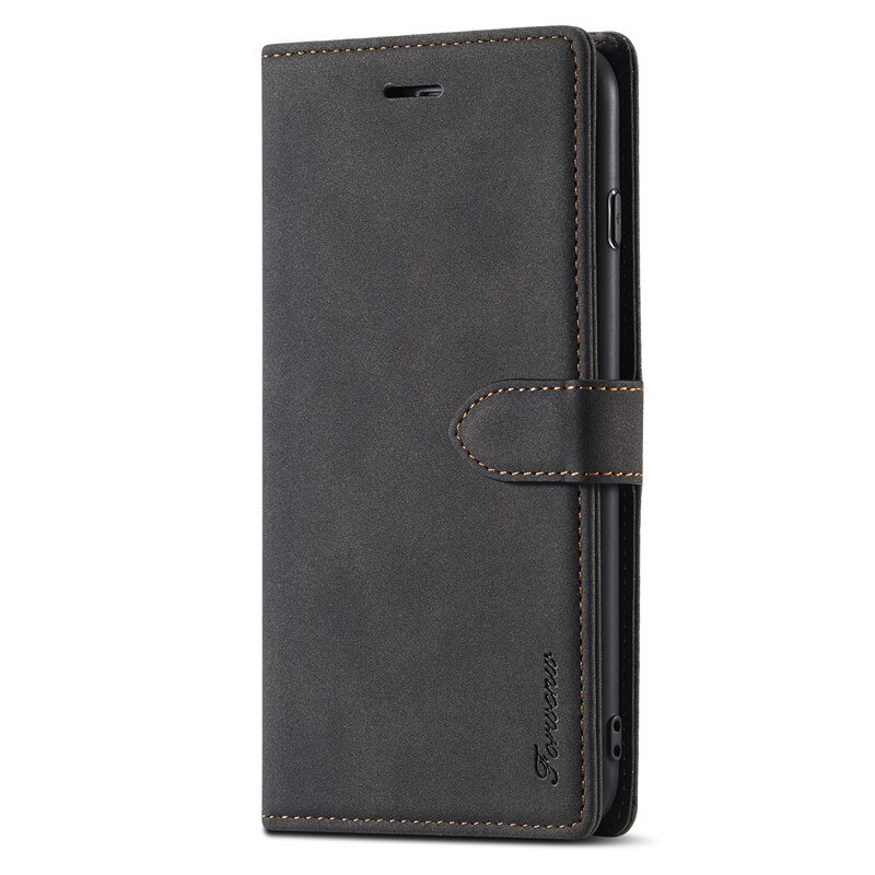 til iphone 8 -deksel snu årgang telefondeksel på iphone 8 Plus-deksel magnetisk lærveske til iphone 8 8 Plus-deksel coque funda: Iphone 8 pluss / Svart