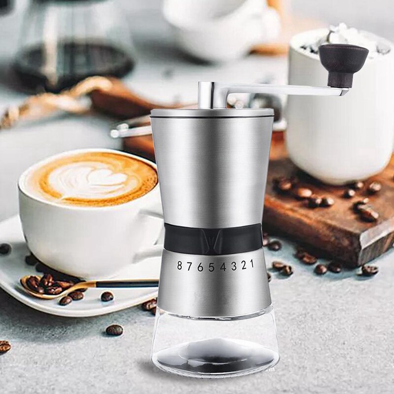 Bestel Handmatige Koffiemolen Van Roestvrij Staal Met Keramische Maalwerk Ideaal Voor Espresso En Reis Bestel Handmatige Koffiemolen Van Roestvrij Staal Met Keramische Maalwerk Ideaal Voor Espresso En Reis