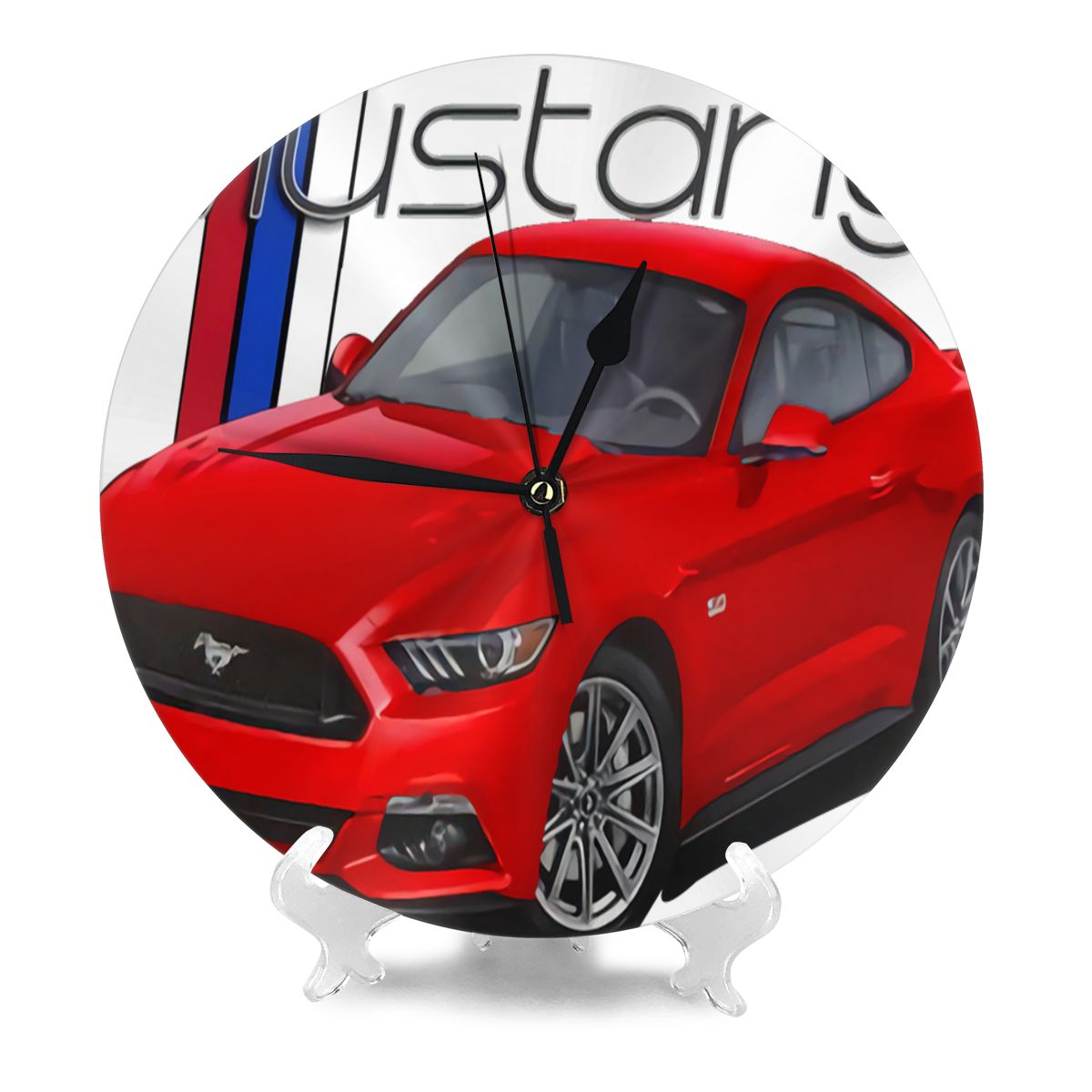 Red Mustang Decoration Watches Wall Decor Wall Clock Industrial Decor Wall Clock With Led Light