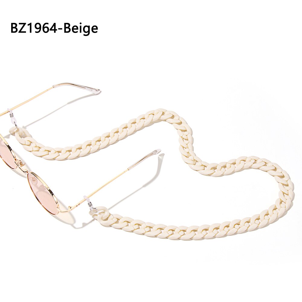 1Pc Acryl Glazen Ketting Zonnebril Keten Lanyard Ketting Brillen Retainer Brillen Houder Strap Eyewear Accessoires: BZ1964-Beige