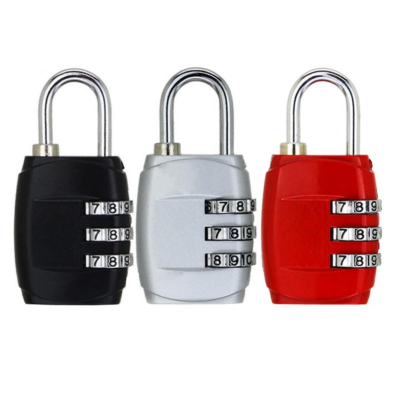 3 Dial Digit Combination Password Code Lock Padlock Metal Lock Travel Luggage Cabinet Lock Mini Anti-Theft Gym Locks