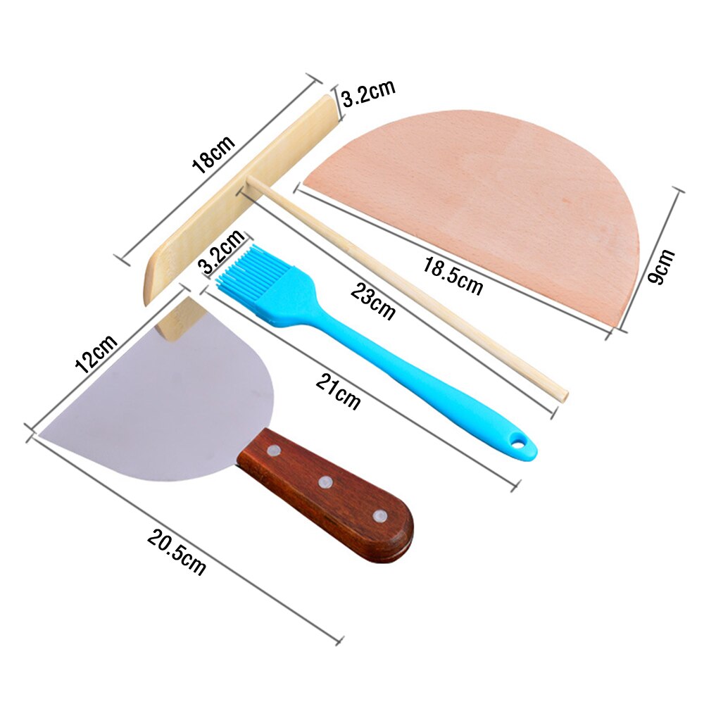 4 stück Crepe Treuer und Spachtel Set Pfannkuchen Makers Crepe Set Kit Tools Alle Natürliche Handgemachte Beechwood T-Form bau