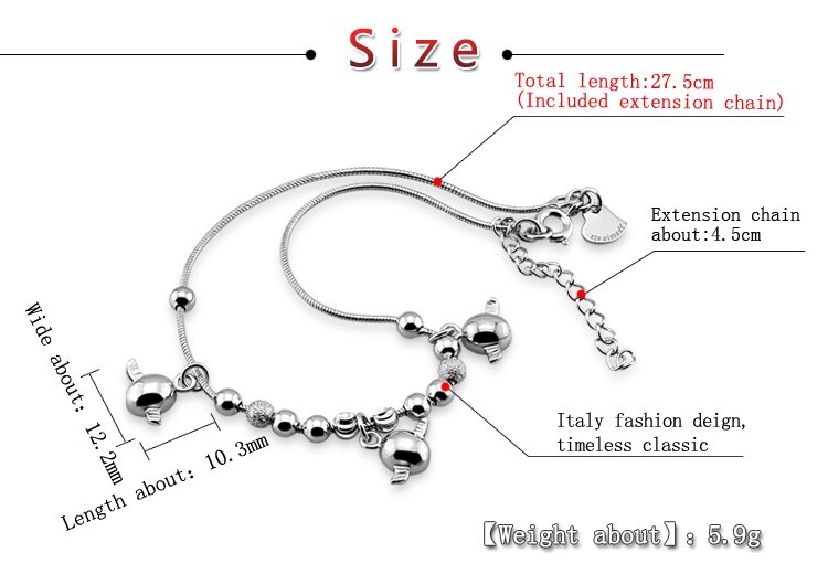 925 Sterling Silber Kleiner engel eier Charme Fußkettchen Für Frauen 925 silber Knöchel Armbinde schmuck Länge 22cm