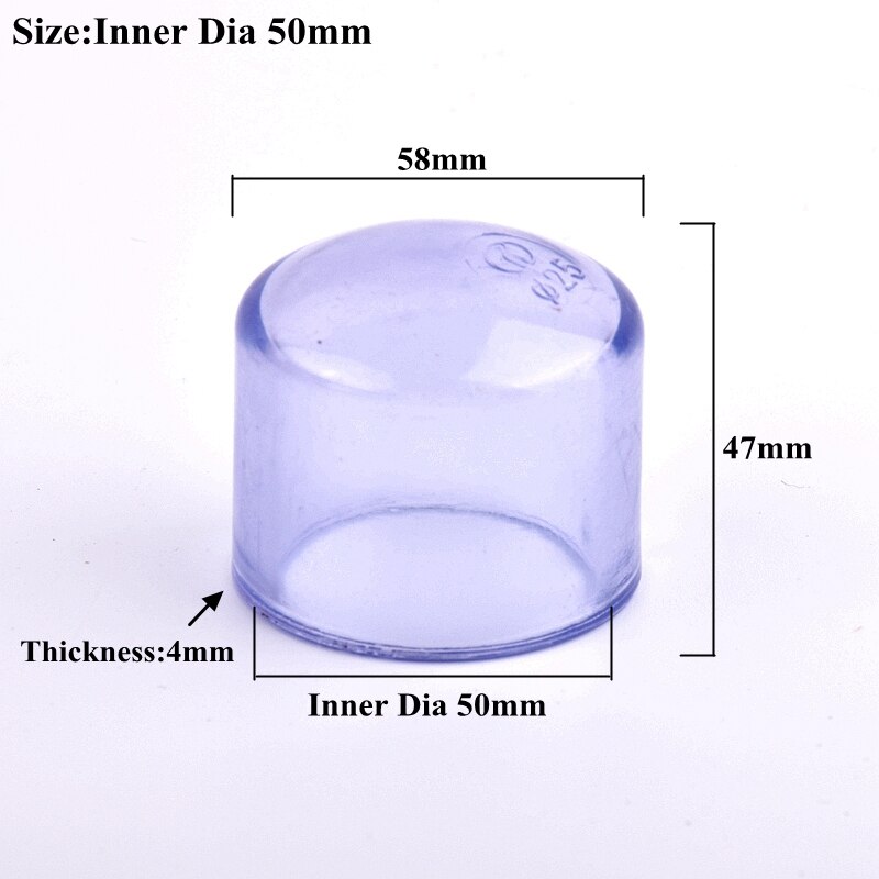 1~3Pcs 20~90mm UPVC End Cap PVC Pipe End Connector Watering Irrigation Water Tube Plug Cap Garden Aquarium Fish Tank Adapter: Inner Dia 50mm