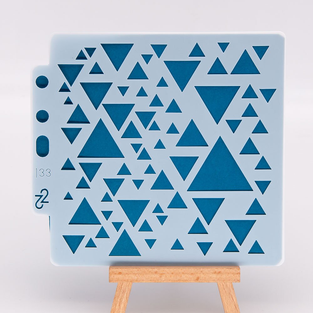 14.1cmx13cm Reusable Plastic Painting Templates Stencils Mold for Fabric, Scrapbook, Painting DIY Art Projects(Triangle) S133