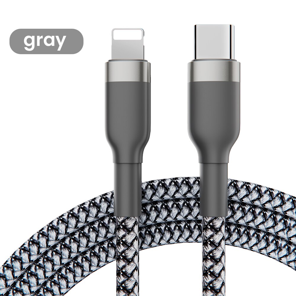 1M 20W Pd Snelle Oplaadkabel USB-C Charger Cord Voor Iphone 11 12 Pro Max Opladen Draad Snel charger Cable Mobiele Telefoon Usb Cord: Grey / 0.3m