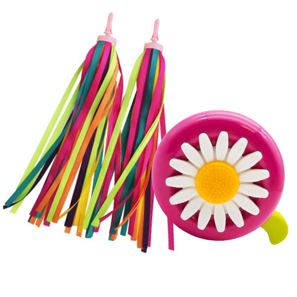 2 Pack Kid's Rainbow Scooter Handlebar Streamers And 1 Pack Kids Bike Bell #D: I