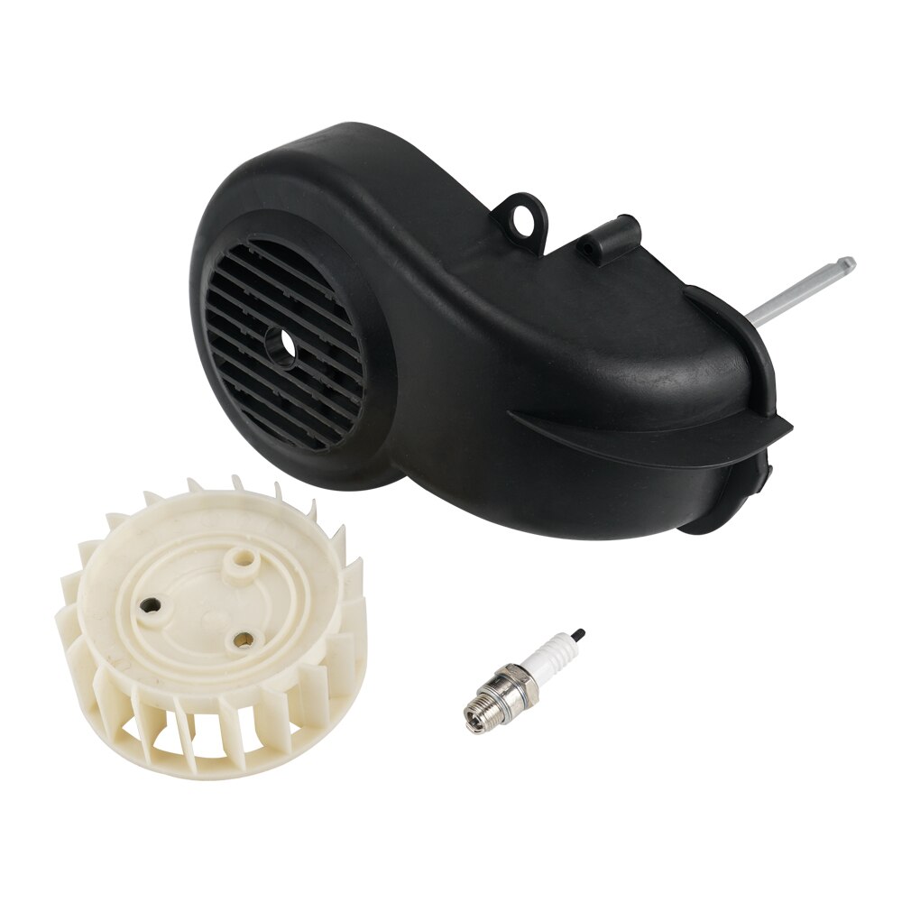 ATV Air Shroud Cooling Fan Assembly &amp; Spark plug for Polaris 90 Sportsman Scrambler Predator for Yamaha Jog 90 90cc Engine Parts