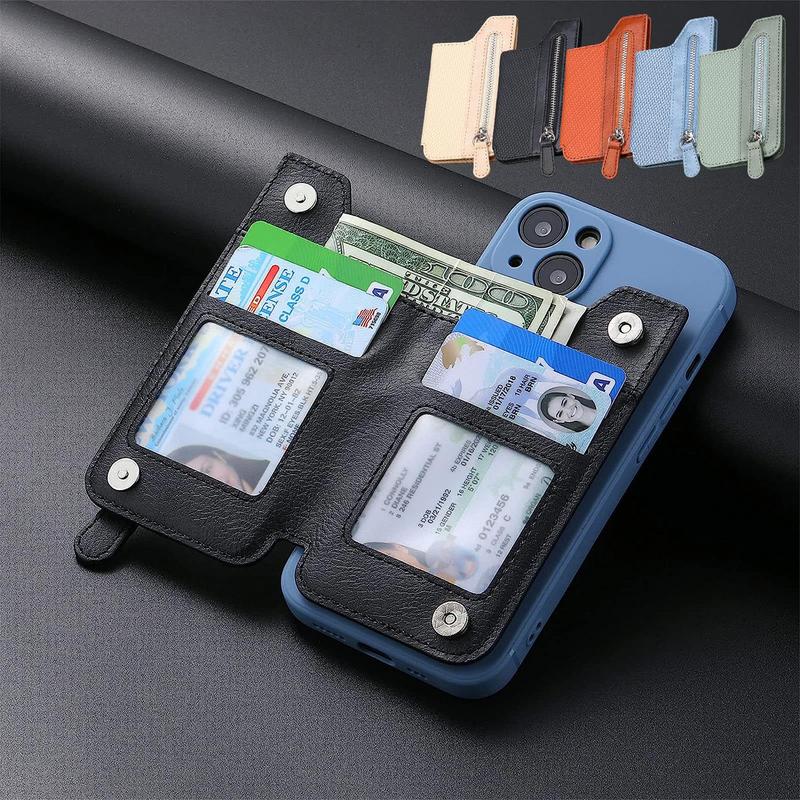 Selbst klebende Telefon Brieftasche Karten Halfter Pu Leder Brieftasche für praktisch hülle multifunktion Ale Telefon Brieftasche für Münzen Karten