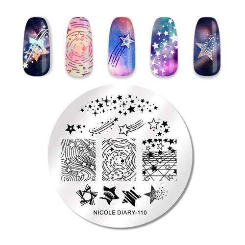 NICOLE DAGBOEK Nail Art Stempel Platen Rechthoek Bloem Planten Natuurlijke Wereld Nail Stempel Stencil voor Stempelen Polish: 7