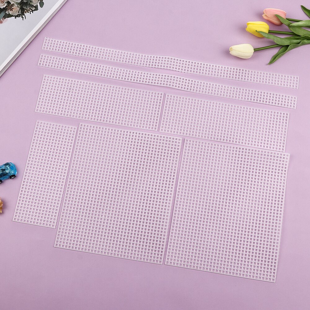 1 Set Rubber/Plastic Mesh Grid Plate For DIY Making Bag Auxiliary Weaving Sewing Embroidery Knitted Piece Handmade Woven Bag