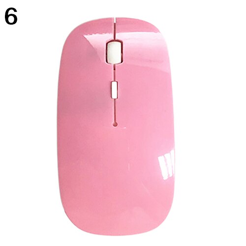 Portable Mini 1200 DPI USB Optical Wireless Computer Mouse 2.4G Receiver Slim Thin Mause Ergonomic Mice for Laptop PC: Pink