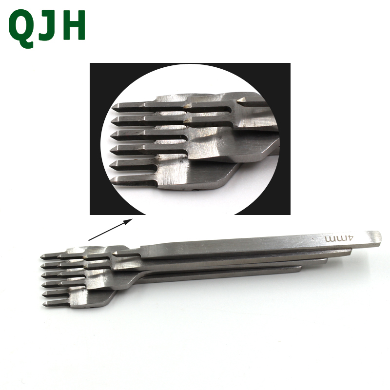 4 stuks 4mm Handgemaakte Lederen Ponsen Tool Ponsen Handgereedschap voor Leer Stiksels Punch Leer Hobbygereedschappen