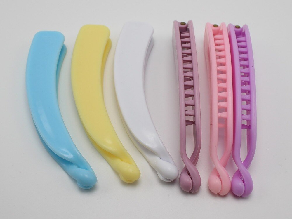 10 Mixed Color Plastic Banana Clips Hair Claw Comb Ponytail Holder 110mm for DIY Craft